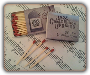 Self-Immolation matchbooks by Flaming Hakama for Jazz Combustion Uprising